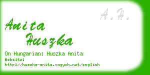 anita huszka business card
